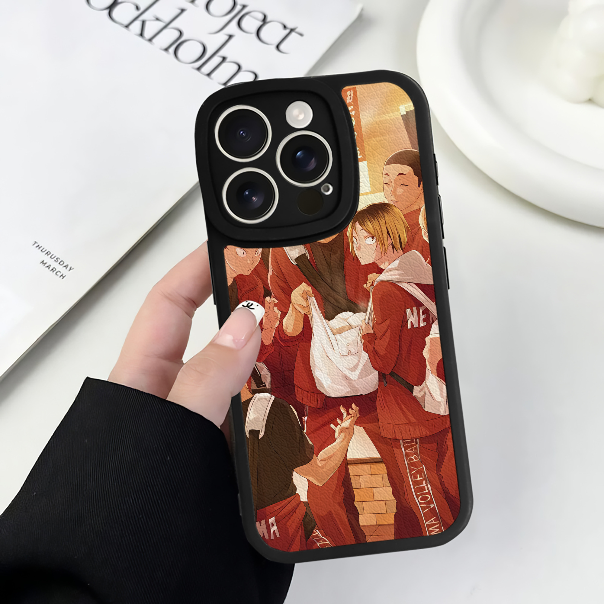 （画像用） ハイキュー!! Haikyu!! 【iPhone 16シリーズ対応】シリコンスマホケース（レザー調） 材質：シリコン